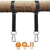 LUZHIAMA Tree Swing Straps Hanging Kit，Swing Strap for Tree Limbs，Two 10ft Straps, Holds 2200 lbs，Fast & Easy Way to Hang Any Swing - Outdoor Swing Hangers- Infant Outdoor Swings