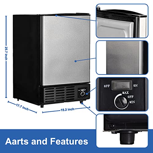 Smad Portable Commercial Ice Maker Under Counter Builtin Ice Maker