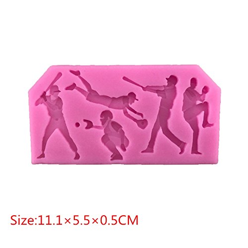 Fondant Mold of Baseball,Rugby, Golf, Basketball Stuly,4 Pcs Cake Topper Decoration Tools Chocolate Polymer Clay Candy Gumpaste Sugar Craft Mould