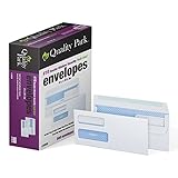 Quality Park #10 Double-Window Self-Seal Security Envelopes, For Business Statements, Invoices, 4-1/8" x 9-1/2", White, 24-lb, 500 Per Box (QUA24559)