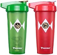 PERFORMA ACTIV (RED RANGER/GREEN RANGER) 28oz Shaker Bottle Bundle, Best Leak Free Bottle with ActionRod Mixin