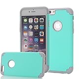 iPhone 6 Plus Case, oneCase™ Hybrid High Impact Heavy Duty Dual Layer Hard PC Outer Shell with Soft Rubber Inner Armor Defender Case Cover for Apple iPhone 6 Plus 5.5 inch Screen with Screen Protector & Stylus (2 piece-Mint Green/Grey)