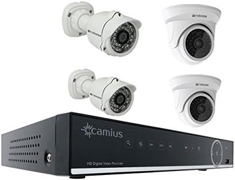 Camius Home Security and Surveillance Systems, Hybrid TriVault Series, 2K DVR/NVR 12CH &amp; 24CH Digital Recorders with Additional 2MP Analog Cameras (12CH 2 Dome &amp; 2 Bullet Bundle)