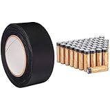 Amazon Basics No Residue, Non-Reflective Gaffers Tape - 2 Inch x 90 Feet, Black & 48 Pack AA High-Performance Alkaline Batter