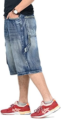 PLAYBIGG Men's Relaxed-fit Straight Denim Cargo Jeans Shorts US 33/Tag 34
