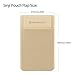 Sinjimoru Secure Card Holder for Back of Phone, Stretchy Fabric Cell Phone Wallet Stick On Credit Card Case for iPhone & Android. Sinji Pouch Flap Beige