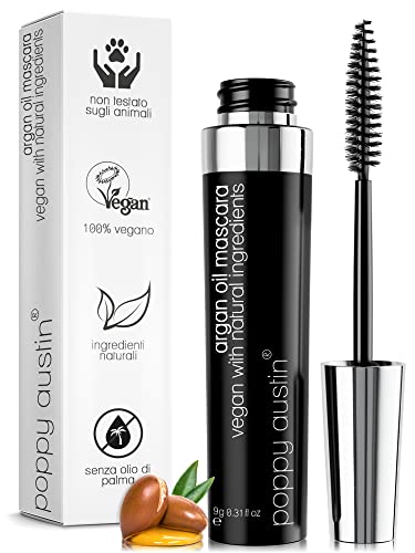 Poppy Austin Mascara Volume Bio E Vegan Nero - 8x Più Gentile, Senza Crudeltà E Ipoallergenico Per Occhi Sensibili - Migliore Naturale, A Prova Di Sbavature, Mascara Volumizzante E Allungante