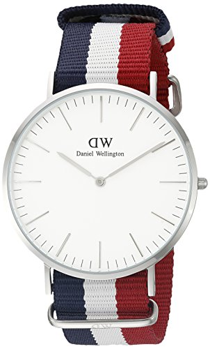 UPC 671021122301, Daniel Wellington Men&#39;s 0203DW Cambridge Stainless Steel Watch With Multi-Color Nylon Band