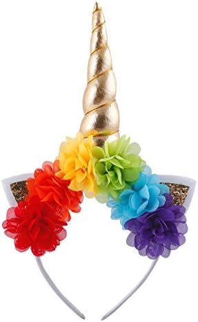 Halloween Deal Shiny Unicorn Horn Headband Christmas Costume Makeup Birthday Party Headdress