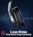 Active Noise Cancelling Bluetooth Headphones, Ausdom ANC8 Over Ear Wireless Headphones Wired Headsets with Microphone, 30H Playtime Comfortable for Travel Work TV PC Computer Cellphone Music – Black