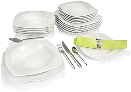 Porzellan Service Tafelservice 18 tlg eckig Teller Kombiservice