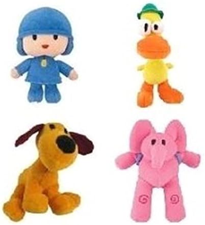 POCOYO - LOS 4 PELUCHES 12-15cm / 4 PLUSH TOYS SET - ELLY, PATO, LOULA & POCOYO by TheWorldBuy