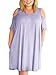 Nemidor Women's Cold Shoulder Plus Size Casual T-shirt Swing Dress With Pockets