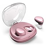 Wireless Earbuds,Sanag True Wireless Bluetooth Earbuds with Charging Case Stereo Sports Bluetooth Earphones,Noise Cancelling IPX5 Waterproof Touch Control With Mic for Iphone or Android[Rose Gold]