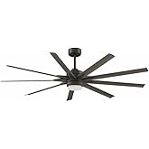Odyn Custom - 9 Blade Ceiling Fan with Light Kit-22.64 Inches Tall and 72 Inches Wide-Matte Greige Finish-Weathered Wood