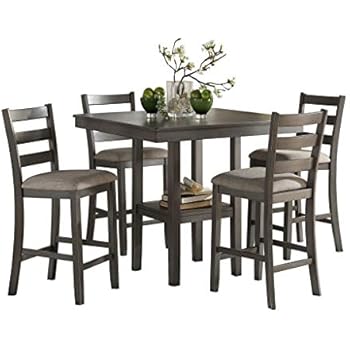 Homelegance 5-Piece Pack Counter Height Dinette Set, Gray