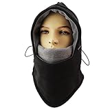 Magisor Thermal Balaclava for Neck Warmer - Winter Snowboard Ski Mask - Outdoor Cycling Motorcycle Full Face Mask - Camping Warm Windproof Hood Cap Women Men (Black Grey)
