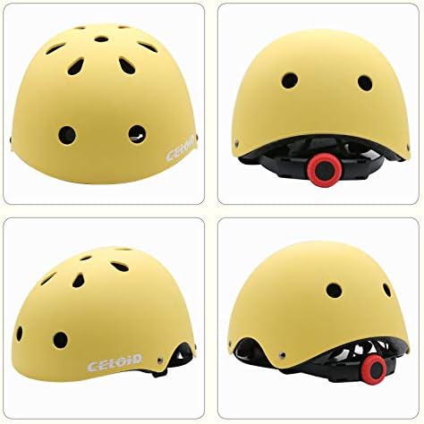 Colorful kids' biking gear set including a helmet.