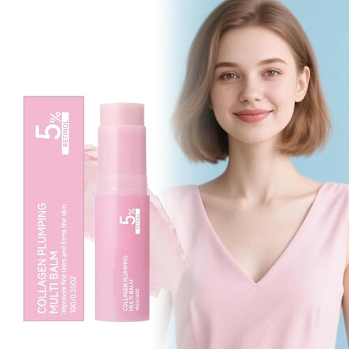 Pink Collagen Volume Multi Balm Stick |Collagen Stick with Volufiline and NAD, Face & Body Moisturizing Balm for Under Eyes, Neck, Forehead, Smile Lines and Lips, Plumping Glow Line Car-2 PC (Pink)