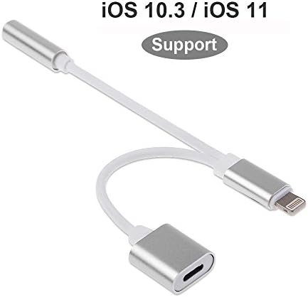 iPhone 7 Adapter, Vooran Lightning iPhone 8 X Adapter for iPhone 8 X / 7 / 7 Plus - Compatible with iOS10.3/iOS11, Lightning Adapter and Charger, Lightning to 3.5mm Aux Headphone Jack Audio