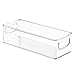mDesign Small Plastic Nursery Storage Container Bins with Handles for Organization in Cabinet, Closet or Cubby Shelves - Organizer for Baby Food, Bibs, Formula - Ligne Collection - Clear