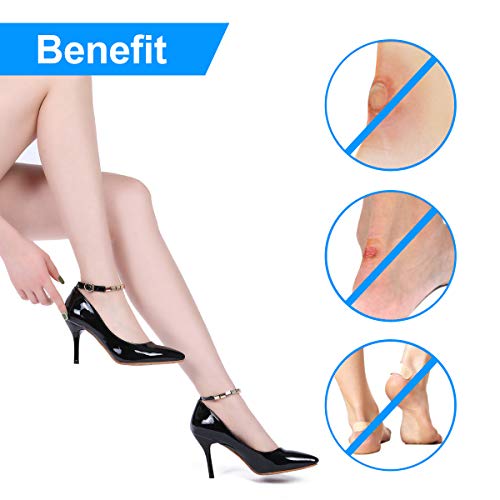 Premium Heel Grips Liner Cushions Inserts (2 Pairs) 4D Heel Pads for Women and Men Loose Shoes, Self-Adhesive Shoe Insoles Foot Care Protector, Prevent Heel Rubbing, Blisters, Slipping Out