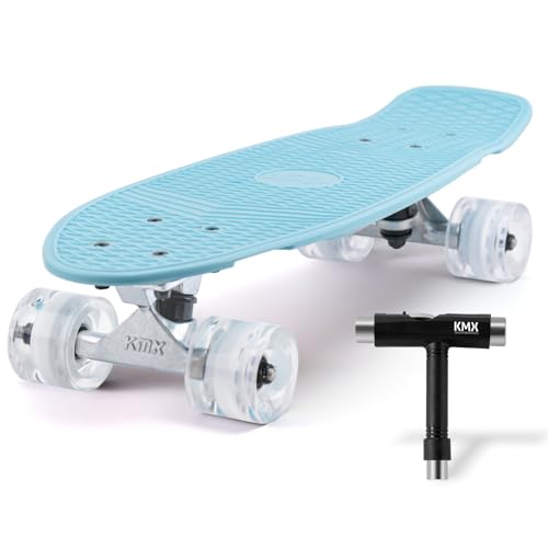 KMX Klassisches Mini Cruiser Skateboard, Blau Aqua Pro 22 Zoll