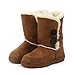 Clpp'li Womens Twin Button Fully Fur Lined Waterproof Winter Snow Boots