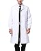Nachvorn Professional White Long Sleeve Lab Coat Workwear Uniform for Women and Men L