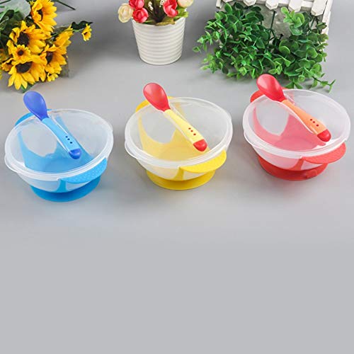 Tureens - Baby Bowl Cover Spoon Dinnerware Set Infant Cutlery Sets Resistance Temperature Sensing Feeding - Flatware K Infant Set Cutlery Set Sets Spoon Silverware Bag Enamel Cutlery Spoon Ki