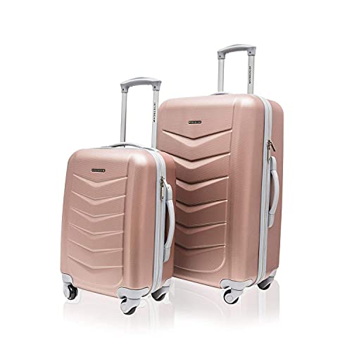 Jetstream 2 Piece Hardside Carry On Luggage Set Rolling Wheeled Spinner