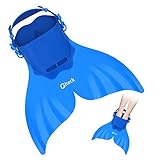 Mermaid Tails for Swimming GLTECK Swim Training Diving Foot Flipper Mermaid Swim Fin with Monofin for Kids Children with Adjustable Strap 
