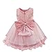 FEESHOW Baby Girl Bowknot Lace Flower Wedding Pageant Birthday Tutu Dress Baptism Christening Gown