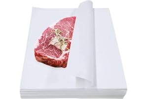 EXCVALUES 200 Pieces White Butcher Paper Kraft Butcher Paper Precut Disposable Butcher Paper No Wax Sheets Roll BBQ Paper for Wrapping Meat( (12 x 15 Inches)