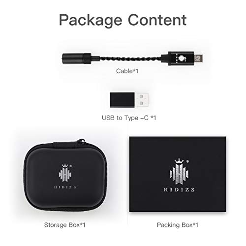 HIDIZS Portable Headphone Amplifier USB Type C DAC Headphone Amp for