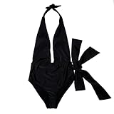 Super Modern Women's Super Sexy Swimsuit Set Charming Striped Swimwear Beach Swimsuit Sexy One piece Bikini Elegant Sexy Swimwear,Black,X-Large