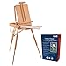 U.S. Art Supply Coronado Large Wooden French Style Field and Studio Sketchbox Easel with Artist Drawer, Palette, Premium Beechwood - Adjustable Wood Tripod Easel Stand for Painting, Sketching, Display primary