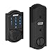 Schlage Connect Camelot Touchscreen Deadbolt with Built-In Alarm, Matte Black, BE469 CAM 622, Works with Alexa via SmartThings, Wink or Iris