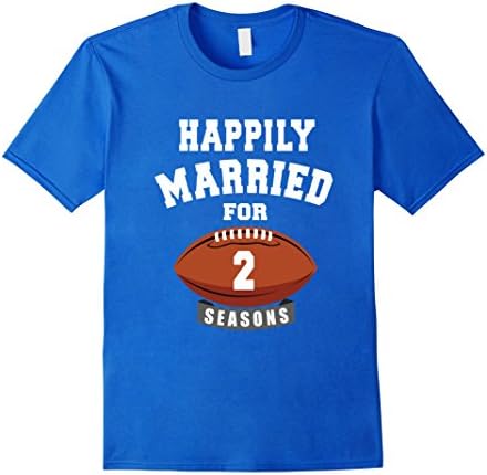 Mens 2nd Wedding Anniversary T-Shirt Football Couple Gift XL Royal Blue