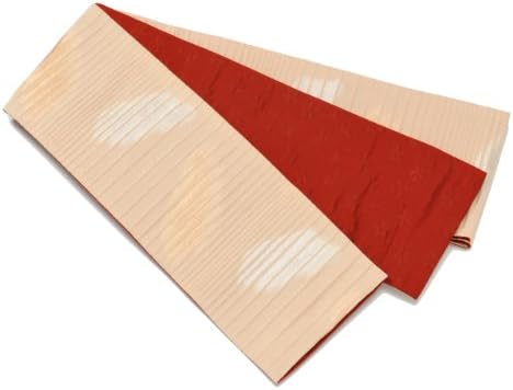 Kiryu Fabric, Affordable Half-Width Obi (Belt), Made in Japan ((Maru Kasumi Design) Beige)