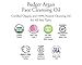 Badger - Face Cleansing Oil, Argan, Certified Organic Face Oil Cleanser, 2 oz