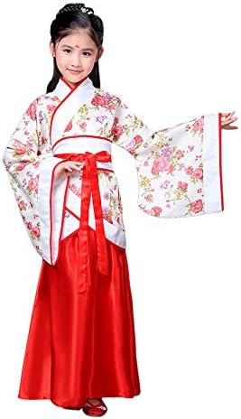 Hzjundasi Chinese Style Hanfu Dress - Ancient Traditional Clothing Elegant Retro Tang Suit Performance Costume for Little Girls