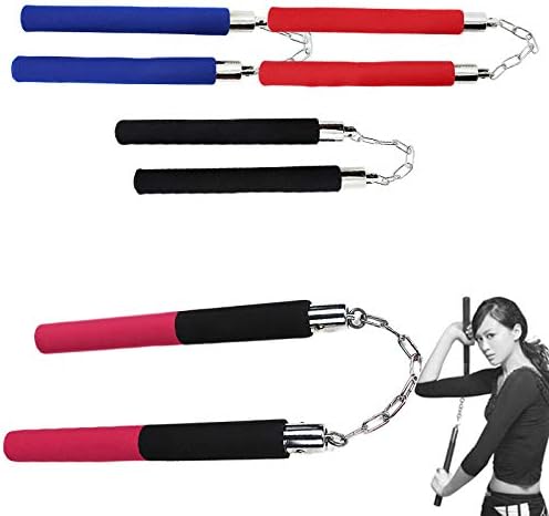 Starmood Martial Arts Nunchakus Weapon Foam Metal Chain Safe Sponge Nunchucks for Beginners