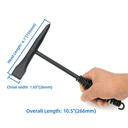 Welding Chipping Hammer with Coil Spring Handle,10.5",Cone and Vertical