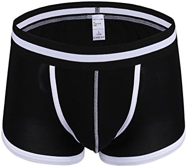 NEFUTRY-Ultimate Fresh Boxer with Comfort Flex Waistband Brief for Men (L, Black)