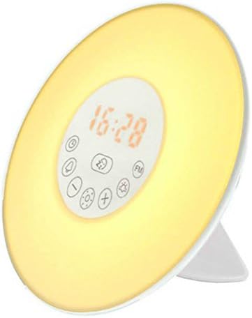 ONTODEX Wake-up Light Alarm Clock - 6 Colors Light - Sunrise Simulation - FM Radio - Sunset and Snooze Function