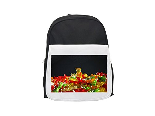 Gold Bear, Gummi Bears, Bear, Yellow printed kid's backpack, Cute backpacks, cute small backpacks, cute black backpack, cool black backpack, fashion backpacks, large fashion backpacks, black fashion b