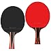 KEVENZ 2-Pack Patent Advanced Table Tennis Racket Come with Anti-Skid Handle, Wooden Blade Surrounded by Rubber (Advanced Table Tennis Racket)