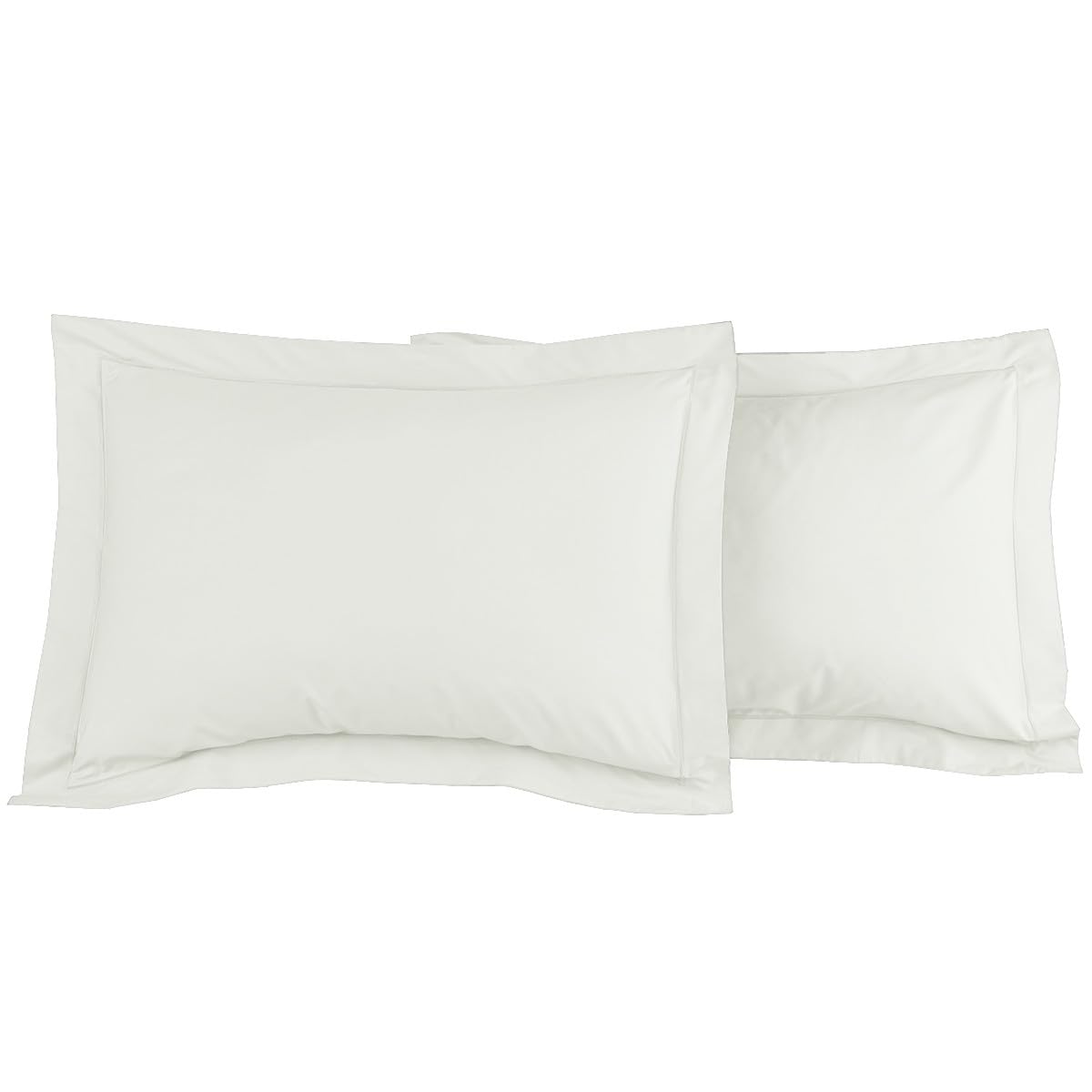 Home Cassiopee to80pe-ecr Set of 2 Pillowcases 80 Count Percale Ecru 50 x 70 cm