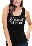 Flirty Matron Of Honor Women's Rhinestone Script Tank Top By RhinestoneSash.com